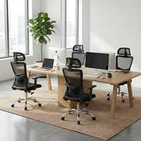Chaise de bureau ergonomique pivotante moderne avec dossier lombaire réglable en maille et appui-tête réglable
