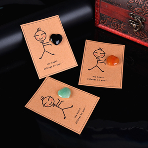 Carte de guérison en cristal en forme de cœur, faite à la main et personnalisée, pour cadeau, vente en gros - Product Image 1