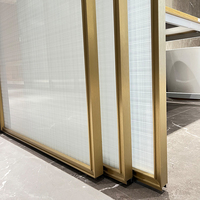 Système de porte coulissante télescopique à fermeture en douceur rail supérieur porte intérieure cloison de bureau intérieure pas de rail inférieur porte en verre à 3 panneaux