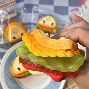 Juguete Sensorial Antiestrés de Sándwich Grueso y Suave, Juguete de Hamburguesa en Capas, de Rápida Recuperación, para Aliviar el Estrés, Juguete ASMR - Product Image 6