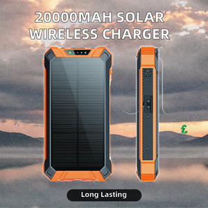 แบตสำรองพกพาไร้สายกันน้ำ 20000mAh พร้อมหน้าจอ LED แสดงผลพลังงานแสงอาทิตย์ รองรับการชาร์จเร็ว 15W ช่องเสียบ Micro USB และ Type-C - Product Image 2