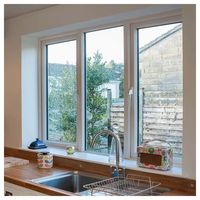 Ventana Abatible de PVC/UPVC Personalizada al por Mayor, Vidrio Templado Aislante, Ventana de Seguridad Antirrobo para Casa