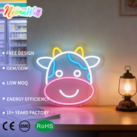 Neonawall En gros Enseigne néon Vache Arc-en-ciel IP65 USB LED Décoration murale Ambiance mignonne Accessoire photo pour Chambre, Pâtisserie, Cadeau pour enfants