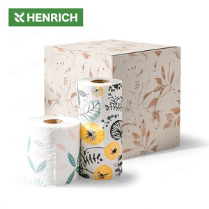 HENRICH <span class=keywords><strong>Essuie</strong></span>-mains <span class=keywords><strong>bio</strong></span> réutilisable 4 6 8 rouleaux 2 plis 60 feuilles de papier de cuisine en pâte de bambou - Product Image 3