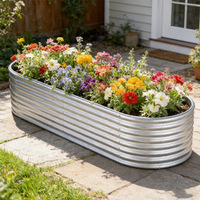 Bac à légumes surélevé galvanisé, écologique, carré ou circulaire, taille personnalisée, durable, pot de fleurs extérieur, jardinière en métal