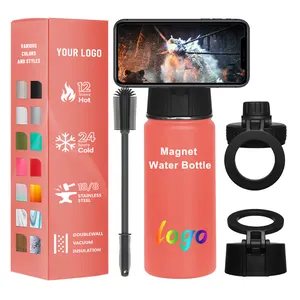 Bouteille d'eau pour téléphone magnétique bouteille d'eau vierge écologique bouteille d'eau magnétique de sport sous vide designer grande bouteille thermos avec gorgée