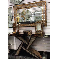 Mobilier de Maison Foshan, Design Couleur Or, Miroir Mural, Meubles de Salle à Manger, Console Moderne pour Photo, 1 Ensemble, Paiement T/T sous 30 Jours