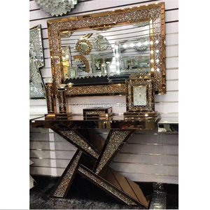 घरेलू फर्नीचर फोशान गोल्डन कलर डिजाइन कन्वॉल मिररंग रूम फर्नीचर घर आधुनिक तस्वीर तालिका 1 सेट 30 दिन t/t - Product Image 3