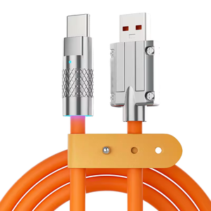 <span class=keywords><strong>Cable</strong></span> USB <span class=keywords><strong>Tipo</strong></span>-<span class=keywords><strong>C</strong></span> de 120W y 480Mbps con Indicador LED, 1m, <span class=keywords><strong>Conector</strong></span> de Aleación de Zinc y Silicona Líquida, <span class=keywords><strong>Cable</strong></span> de Datos Trenzado de Carga Rápida de 6A - Product Image 2