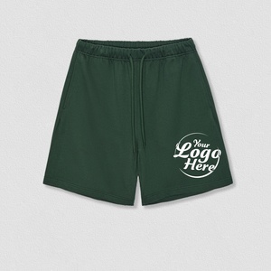 กางเกงขาสั้นผ้าฝ้ายสำหรับผู้ชายน้ำหนัก400กรัมกางเกงขาสั้นสำหรับผู้ชายแบบมีเชือกผูกสำหรับใส่เล่นกีฬาพอดีตัว - Product Image 6