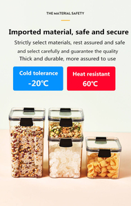 Transparent Airtight <b>Plastic</b> Food Storage <b>Container</b> <b>Square</b> Bin with Lid for Kitchen Pantry Grains Coffee Rice - Product Image 4
