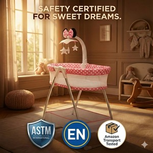 Berceau pour bébé à prix de gros avec tissu hypoallergénique, berceau pour bébé sur roulettes - Product Image 5