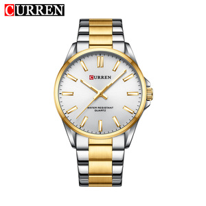 Montre à quartz de luxe CURREN 9090 pour homme, montre de mode pour homme, acier inoxydable, cuir, étanche, lumineuse, carrée - Product Image 1
