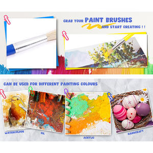 FOSKA Art Equipment – Lot de 4 pinceaux ronds lavables pour <span class=keywords><strong>peinture</strong></span> acrylique et tempera, pour étudiants, adolescents, enfants et artistes de tous niveaux - Product Image 6