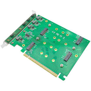 PCI-Express การ์ด X16เป็น4พอร์ตฮาร์ดดิสก์ NVMe SDD PCIE4.0 M.2อะแดปเตอร์ขยายความเร็วเต็มรูปแบบสำหรับคอมพิวเตอร์เดสก์ท็อป - Product Image 2
