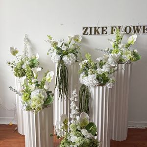 Decoración <span class=keywords><strong>de</strong></span> Escenario <span class=keywords><strong>para</strong></span> Eventos con Flores Verdes, Hortensias Artificiales, Ramo <span class=keywords><strong>de</strong></span> <span class=keywords><strong>Boda</strong></span>, Lirios <span class=keywords><strong>de</strong></span> Cala Borgoña, Centro <span class=keywords><strong>de</strong></span> <span class=keywords><strong>Mesa</strong></span> con Flores <span class=keywords><strong>de</strong></span> Anturio - Product Image 1