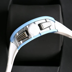 2026 New Men's <b>Automatic</b> <b>Chronograph</b> Skeleton Mechanical Watch Blue Ceramic Tonneau Luxury Sport Wristwatch OEM - Product Image 3