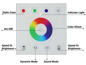 Controlador de Interruptor Táctil con Panel de Vidrio, Empotrado en Pared para Luces LED de un Solo Color, Iluminación Moderna para Hogar Inteligente - Product Image 3