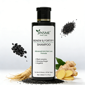 Champú de Jengibre y Sésamo Negro OEM ODM 330ml, Fórmula Nutritiva con Ginseng Anticaída, Apto para Cuero Cabelludo Normal a Seco - Product Image 3