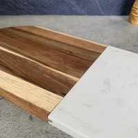 Produits Innovants Nouveautés 2026 Planche à découper en marbre et bois de petite taille au design moderne pour accessoires de cuisine
