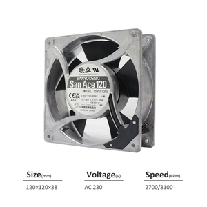 พัดลมระบายความร้อนแบบแกน SANYO DENKI San Ace 109S072UL ขนาด 120*120*38 มม. 230VAC 50Hz 18W 0.11A 2700RPM 88.3CFM สำหรับเซิร์ฟเวอร์และอุปกรณ์โทรคมนาคม - Product Image 2