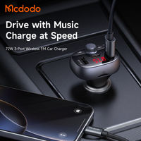Chargeur de voiture Mcdodo 595 72W 2A1C avec émetteur FM, charge rapide PD3.0, musique sans fil/USB/TF, charge sécurisée pour une conduite intelligente
