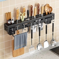 Usine directe organisateur de stockage mural couteau de cuisine cuillère porte-ustensiles support avec porte-serviettes