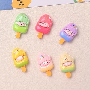Accessoires en résine rouge vif motif crème glacée de dessin animé pour bijoux DIY, pinces à cheveux, coques de téléphone, gobelets et accessoires de tête - Vente en gros - Product Image 3