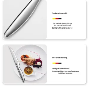 Juego de Cuchillos para Carne de Acero Inoxidable de Alta Calidad, 101g, con Borde Ultra Afilado, Diseño Moderno y Lujoso, con Hoja Serrada, para Comida Occidental - Product Image 3