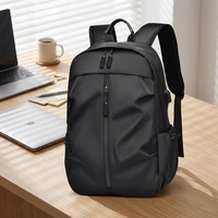 Sac à dos pour ordinateur portable grande capacité pour homme, sac en jean pour affaires transfrontalières, sac en tissu uni haut de gamme avec fermeture éclair pour les voyages quotidiens
