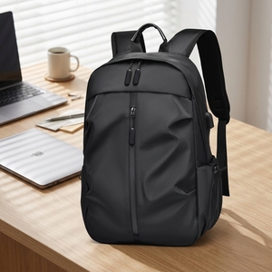 Zaino da uomo di grande capacità per computer, borsa in denim per affari transfrontalieri, in tessuto tinta unita di alta qualità con cerniera, per viaggi quotidiani - Product Image 2