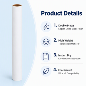 ม้วนกระดาษสังเคราะห์ PP แบบด้านสองด้านสำหรับงานพิมพ์อิงค์เจ็ทแบบ Eco Solvent เหมาะสำหรับสตูดิโอถ่าย<span class=keywords><strong>ภาพ</strong></span> แกลเลอรี่ และงาน<span class=keywords><strong>พิมพ์</strong></span>โปสเตอร์ - Product Image 2