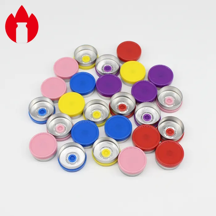 20Mm Verschillende Kleur Aluminium Plastic Injectie Glazen Flacon Scheur Flip Top Cap Voor Glazen Flacon