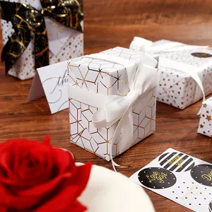 New Design Silver Hot Stamping Gift Wrapping Paper 43*300 Cm Foil Roll Christmas Gift Wrap Paper