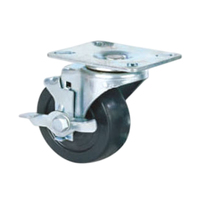 Nouvel Arrivage Roue Pivotante Industrielle en Caoutchouc Dur pour Manutention de Matériaux avec Frein, Roulement Simple et Protections Filetées – Vente en Gros