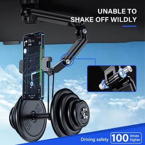 Xoay và có thể thu vào xe người giữ điện thoại Sun Visor phổ 1080 ° xoay người giữ điện thoại điện thoại di động người giữ xe gắn kết một bền - Product Image 5