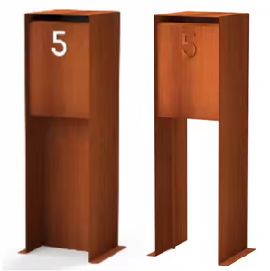 Boîte aux lettres en acier corten, décorations de jardin en métal - Product Image 3