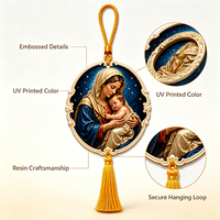 Sculpture de la Vierge Marie et de l'Enfant Jésus en résine gaufrée, décoration murale pour la maison, impression UV, cadeau religieux catholique promotionnel