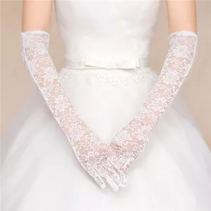 חתונה שמלת כפפות אביזרי פשוט רגיל ריק בצבע כלה זרוע ארוך תחרה כפפות