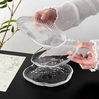 2025 assiettes à Dessert en verre en forme de nuage irrégulières modernes assiette de fruits plat à salade petites assiettes à gâteau transparentes