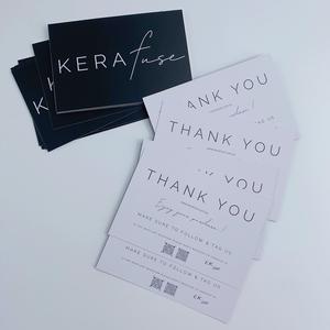 Tarjetas de Agradecimiento en Blanco y Negro con Código QR - Tarjetas de Felicitación Minimalistas Personalizadas para Seguidores de Comercio Electrónico - Product Image 6