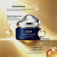 Krim Wajah Kolagen Glutathione Logo Kustom Anti Kerut Mengencangkan Melembapkan Memperbaiki Kulit OEM Label Pribadi