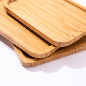 Plateau de service rectangulaire en bambou, motif bois naturel, pour thé, fruits, usage résidentiel - Product Image 3