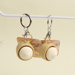 Juguete antiestrés de simulación con forma de dumpling al vapor, colgante, portátil, tipo llavero, muñeco antiestrés, venta al por mayor, disponible en stock. - Product Image 5
