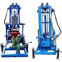 Petite foreuse hydraulique portable pour puits d'eau, profondeur 100-200m, moteur diesel, montée sur remorque, machine de forage à vendre