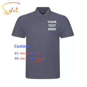 Chemise légère Sifot en gros pour hommes, personnalisée, à manches courtes, en polyester/coton, infroissable, avec logo brodé et imprimé tricoté - Product Image 1