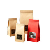 Sachet Doypack en Papier Kraft avec Fenêtre Transparente, Personnalisable, Qualité Alimentaire, avec Fermeture Zip