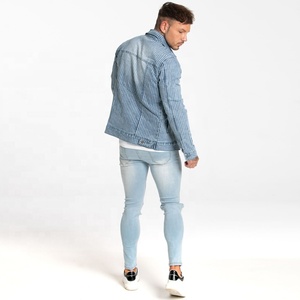 High Quality Oem Washed Jeans <strong>Jacket</strong> <strong>Light</strong> Blue Denim <strong>Mens</strong> <strong>Jackets</strong> - Product Image 5