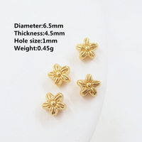 Accessoires de bijoux DIY perles lâches en laiton perles d'espacement de fleur plaqué or triple 24K pour les résultats de fabrication de bijoux