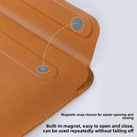 Housse pour ordinateur portable en cuir souple de qualité supérieure, fermeture magnétique robuste, rangement sécurisé, imperméable, antidérapante, motif OEM ODM